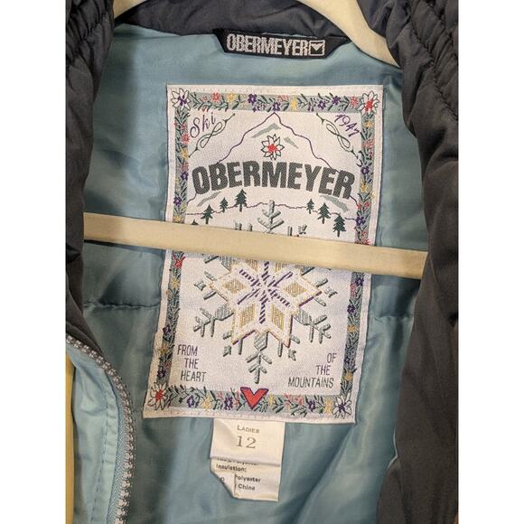 Vintage 80s 90s Y2K OBERMEYER Anita Powder Blue Crop Puffer Jacket Ladie Size 12 - Picture 8 of 12